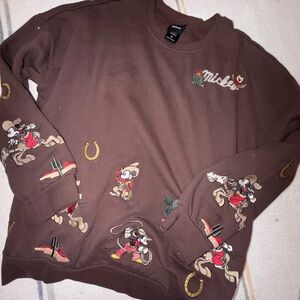 Disney Mickey Mouse Western Brown Sweatshirt